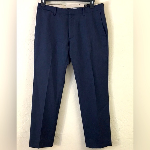 Banana Republic Modern Slim Fit Dress Pants Slacks 33W X 30L Blue 100% Wool - Picture 1 of 8